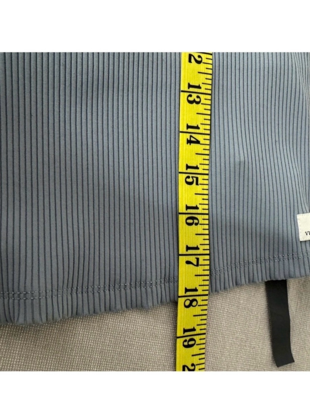 Vuori Ribbed Crop Tank Top Medium Color Stone Blue - Picture 7 of 10